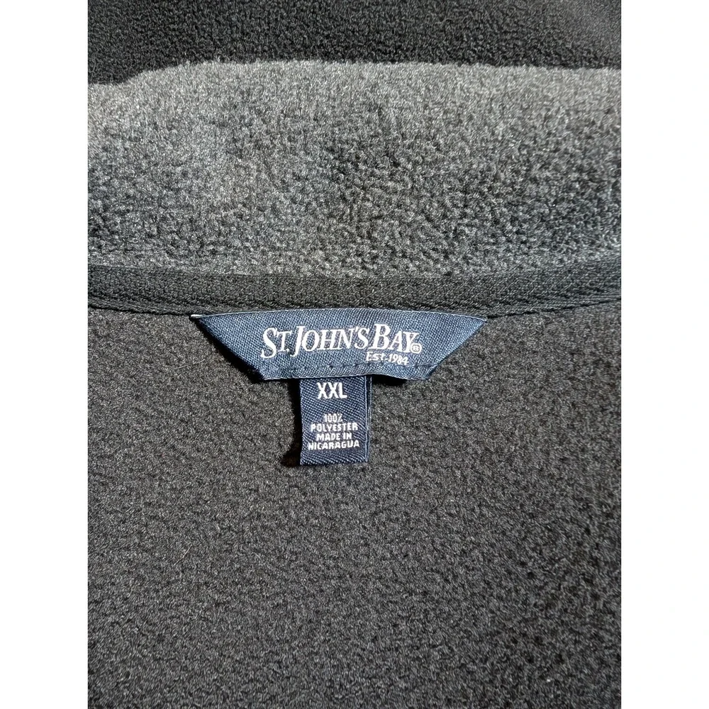 St. John's Bay Men's Black Quarter Zip Fleece Pullover‎ Size XXL